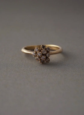 包税包邮日本代购noguchi法式经典款手工11粒钻石错落镶嵌戒指女