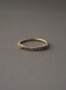 noguchi14K镀金棕色钻石手工尾戒