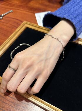 noguchi复古手工波纹钻石手链