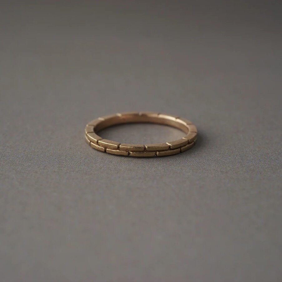 noguchi简约手工制素金戒指女款