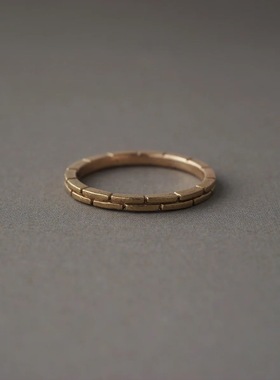 noguchi简约手工制素金戒指女款