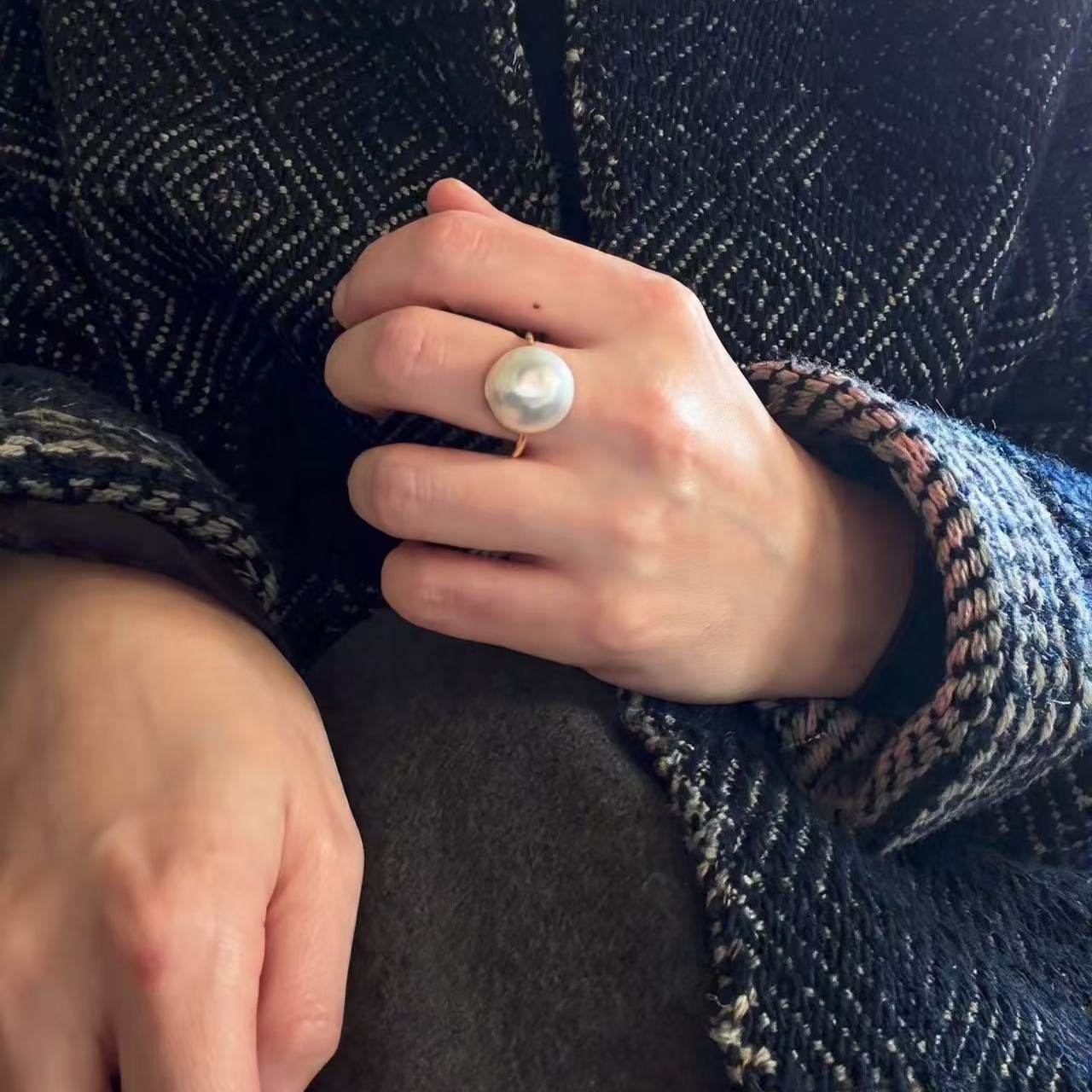 South Sea Pearl, 18ct gold珍珠戒指