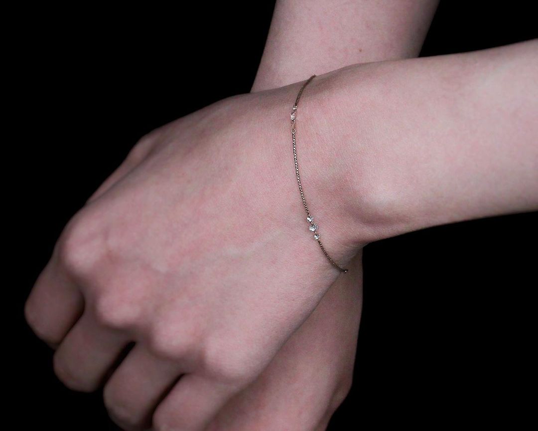 noguchi12粒棕钻石镶嵌复古手链