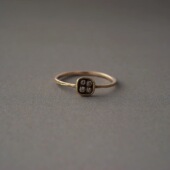 noguchi职人手工4粒棕色钻石镶嵌小方块戒指女款 日本代购 包邮 包税