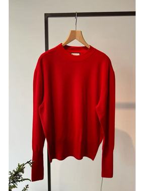 包税包邮日本代购humoresque意大利纱线蚕丝羊绒套头长袖针织衫