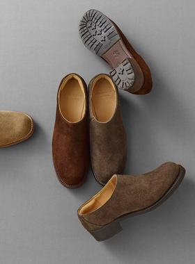 匆匆匆匆包税包邮日本arts science羚羊皮翻毛皮Sabot低帮皮鞋