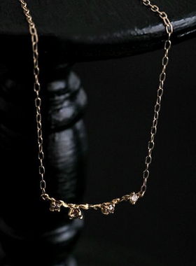 日本手工镶嵌钻石复古项链包邮