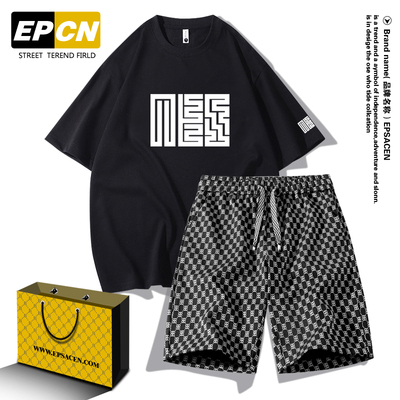 运动套装男士夏季短袖T恤两件套