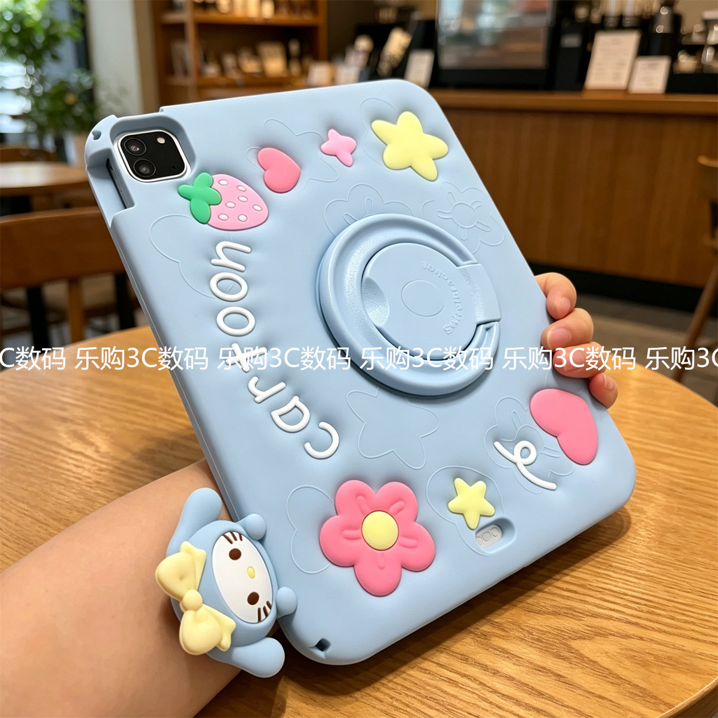 360旋转支架适用苹果iPad11代a16保护套笔槽air456卡通Pro11可爱10.2寸9.7防摔paid5硅胶mini7软壳12.9单后壳