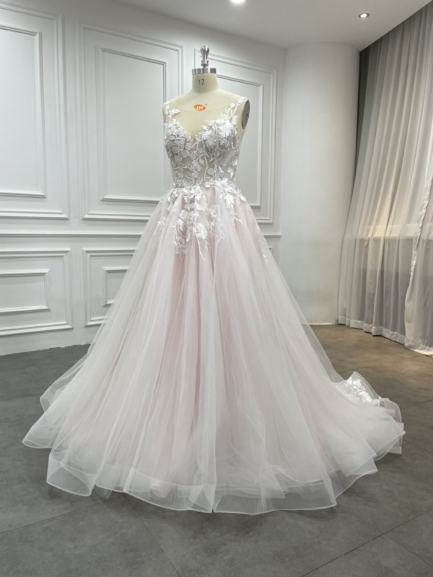 new design high quality blush color wedding dress vestidos d