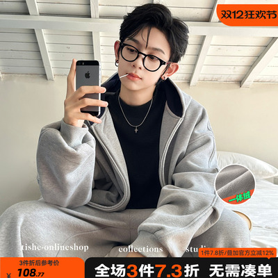 男童加绒外套2025秋冬季新款