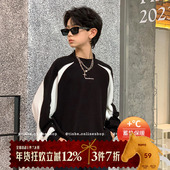 男童打底衫 保暖上衣内搭潮牌8 T恤中大童冬季 德绒秋冬新款 儿童长袖