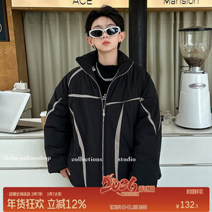 男童棉服外套夹棉加厚冬款中大童保暖加棉冬季棉衣大码男装棉袄潮