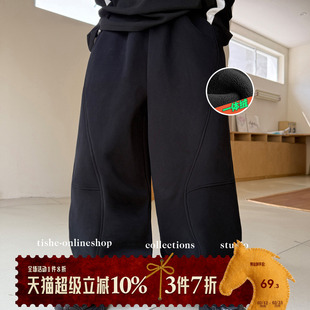 男童加绒裤子2025秋冬款中大童男装宽松运动裤青少年冬装加厚卫裤