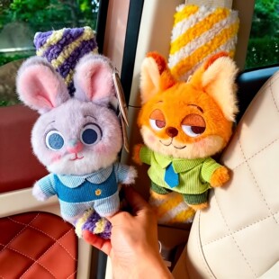 疯狂动物城朱迪尼克毛绒防勒安全护肩带情侣一对护套可爱玩偶装饰