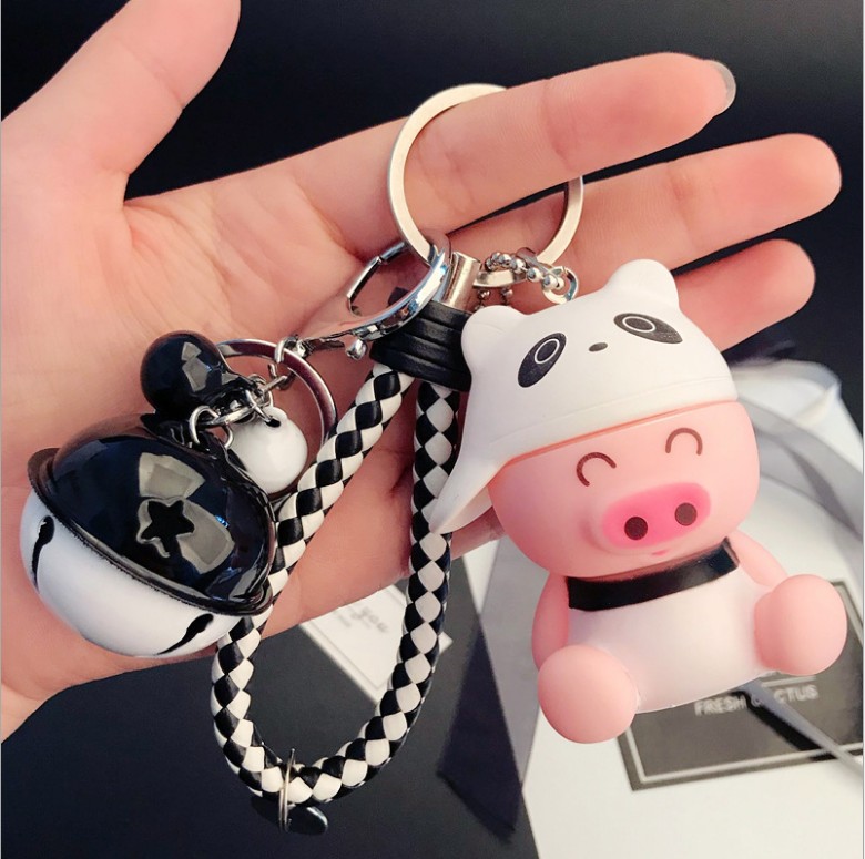 创意钥匙扣韩国简约可爱男士女款浪漫情侣环链卡通汽车钥匙挂件圈
