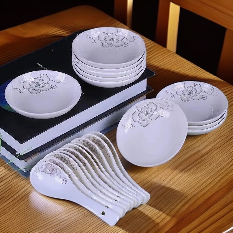 陶瓷10个小味碟酱醋碟圆碟咸菜调味碟陶瓷小碟子家用可微波炉餐具