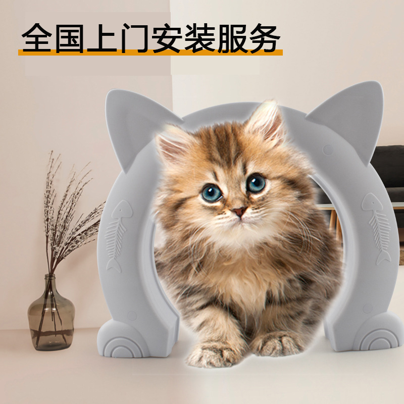 窗帘猫咪自由出入木门
