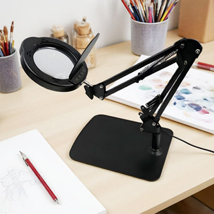 台式放大镜文物鉴定电路板维修雕刻老人阅读修表专用放大镜带灯光