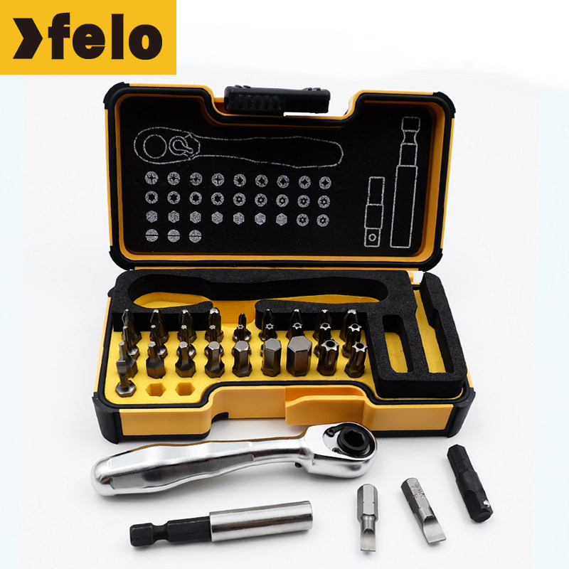 독일 FEILONG FELO 육각 슬리브 핸들 드라이버 강력한 자기 비트 세트에서 수입한 래칫 드라이버