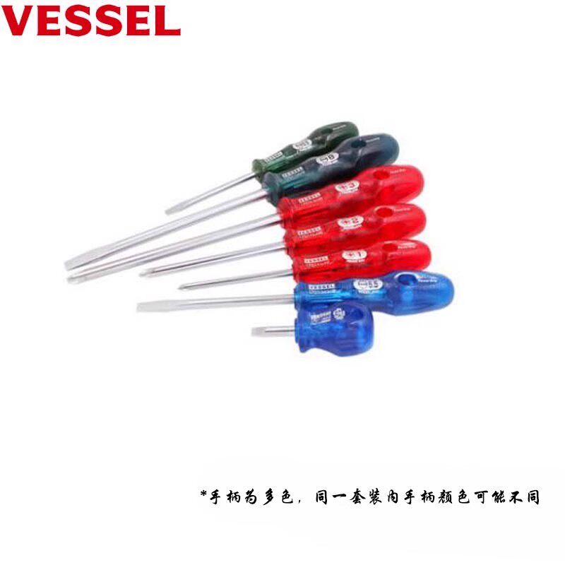 선박 일본 선박 십자형 플라스틱 손잡이 드라이버 세트 1707 자석 드라이버 7개 세트 포함
