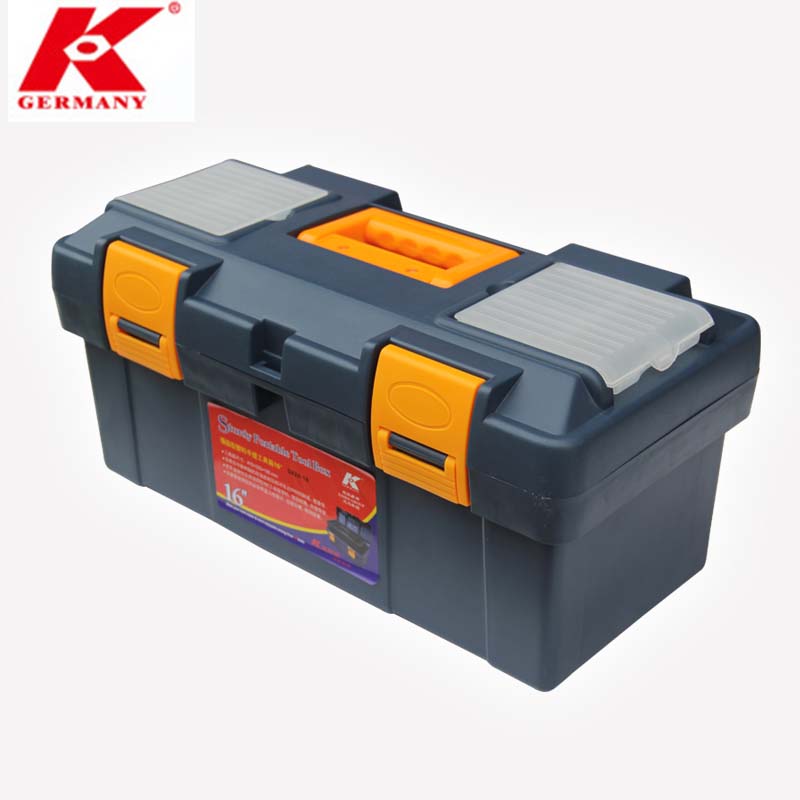 德国K牌强固型塑料手提五金工具箱家用车载维修整理箱带隔层0424