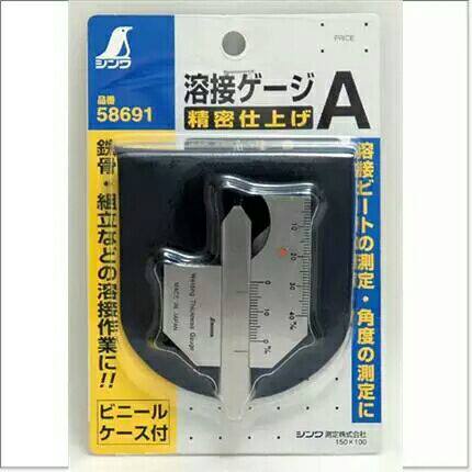 日本企鹅SHINWA亲和溶接焊缝测定尺不锈钢焊接测规58691