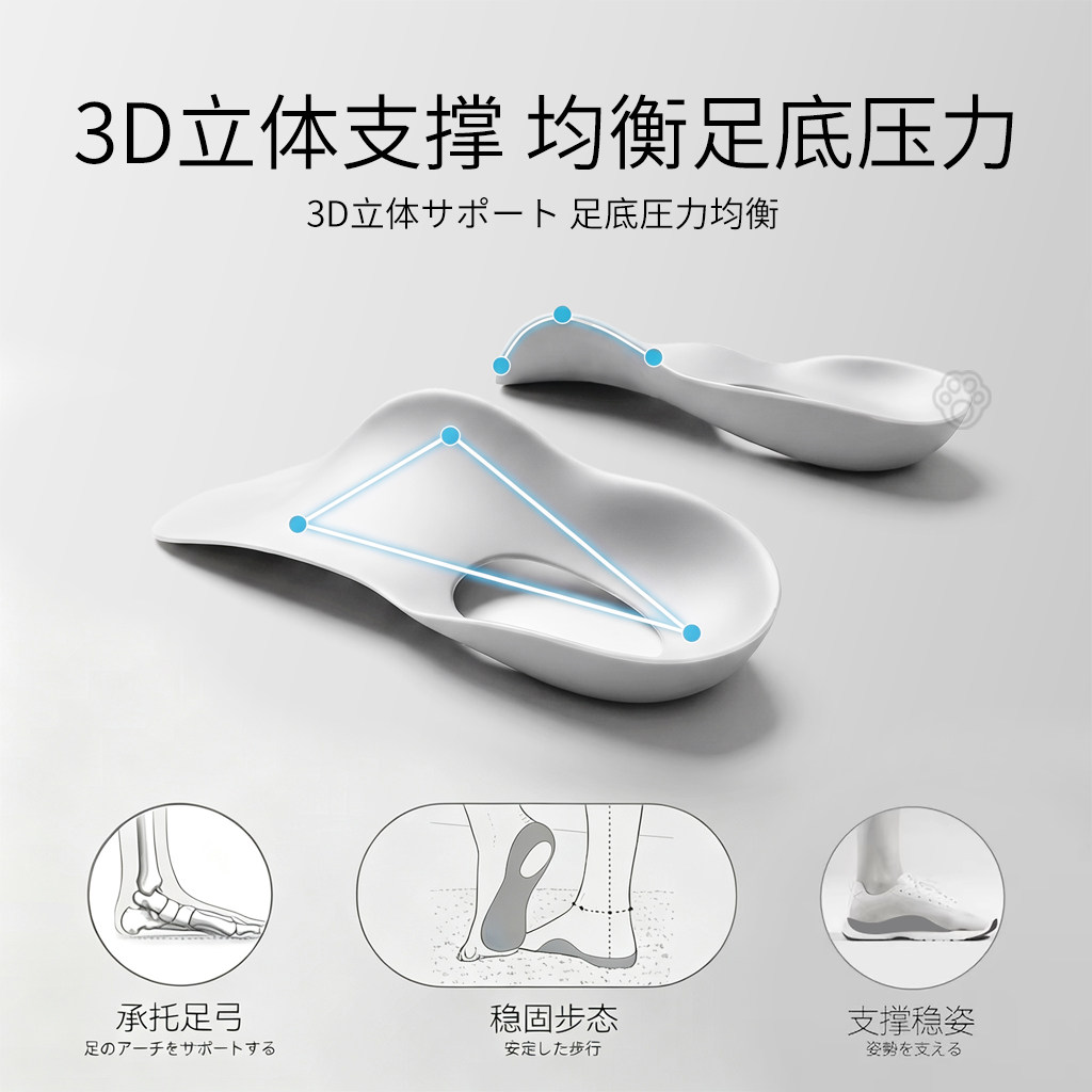 专业足弓支撑鞋垫扁平足o型腿x型