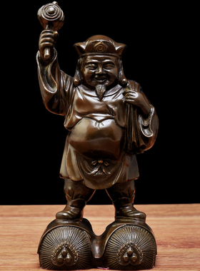 纯铜大黑天财神客厅玄关密宗佛像