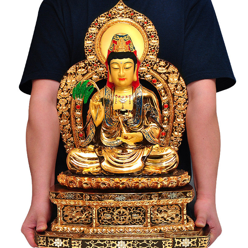 全铜鎏金南海观音佛像摆件滴水观世音菩萨寺庙大殿佛堂供奉工艺品