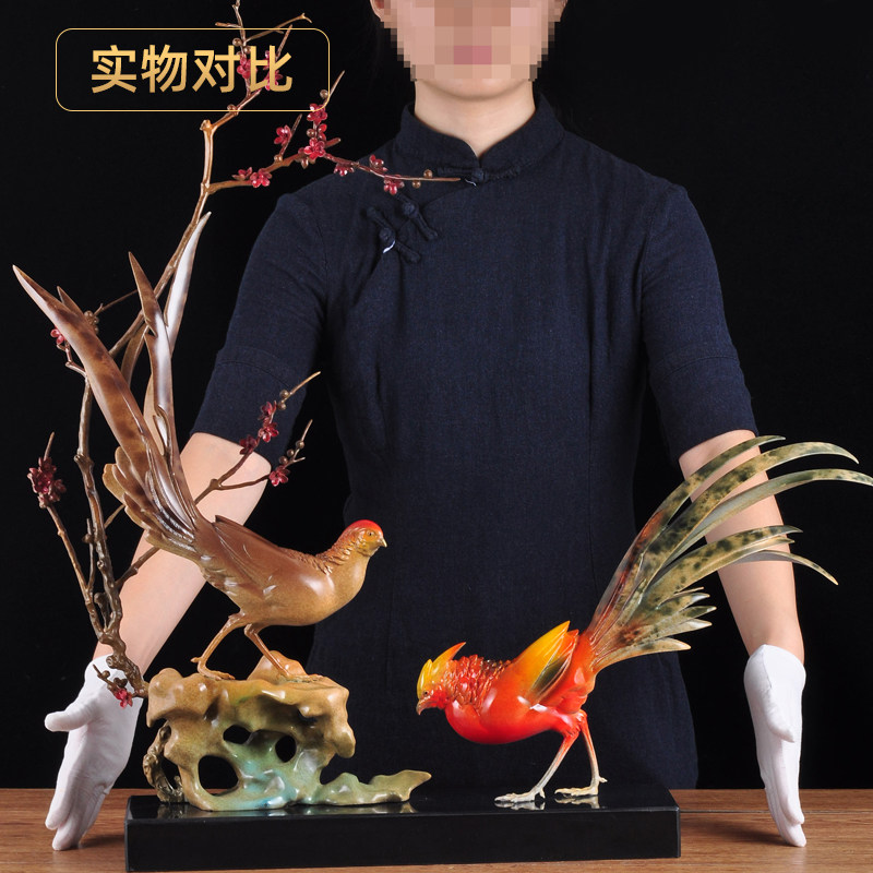 彩铜前程似锦摆件喜上眉梢锦鸡