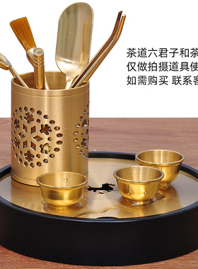 纯铜骏马带盖茶洗