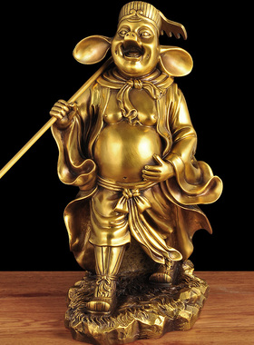 工艺黄铜猪八戒神像办公室装饰品