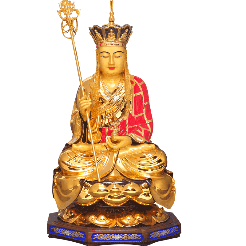 鎏金地藏王菩萨寺庙娑婆三圣佛像