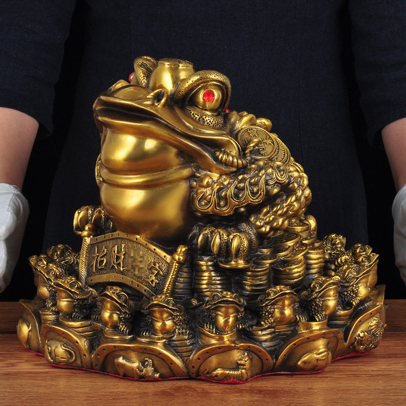 金蟾黄铜招财摆件店铺大号开业礼品领导董事长办公室老板桌工艺品