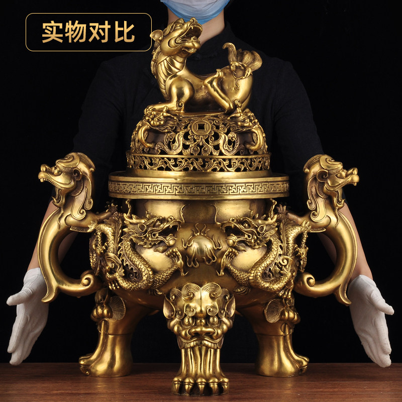 黄铜天狗香炉摆件香熏炉禅室静心
