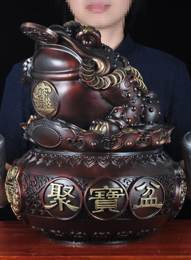 纯铜金蟾风水总经理办公桌工艺品