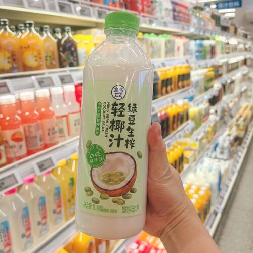 盒马代购绿豆生榨轻椰汁1L白城鲜绿豆口感顺滑豆香加椰香轻椰轻饮