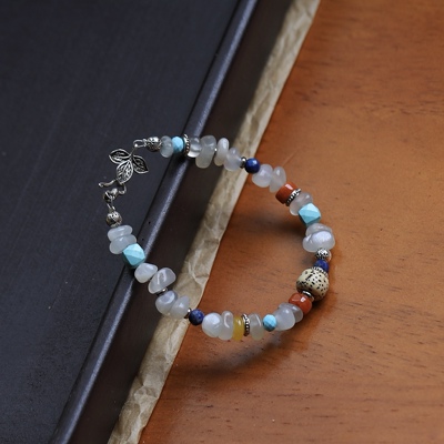 「月落菩提」天然白月光多宝手串新中式星月菩提禅意手链松弛手饰