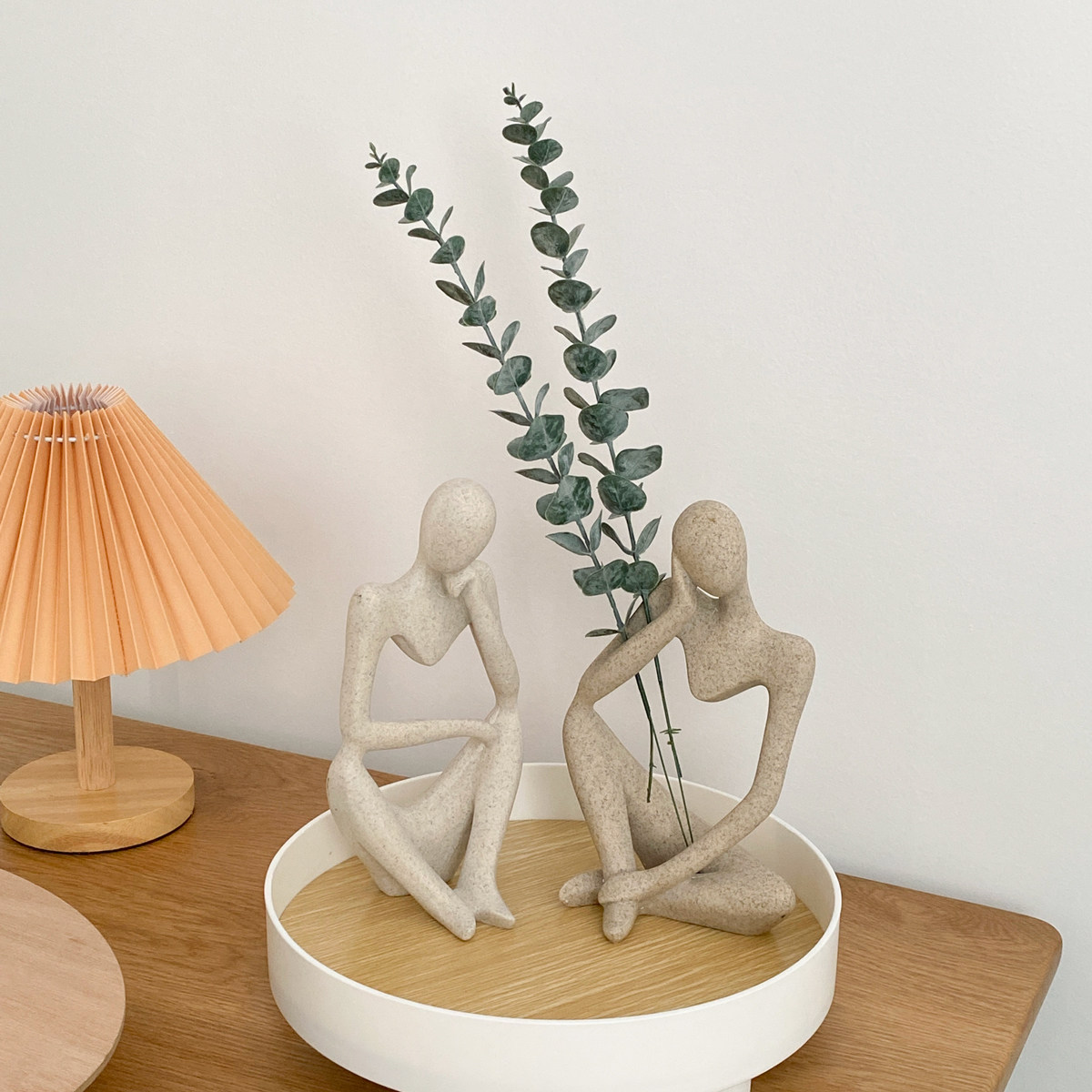 北欧ins风抽象艺术人物雕塑思考者摆件 树脂桌面简约卧室家居装饰