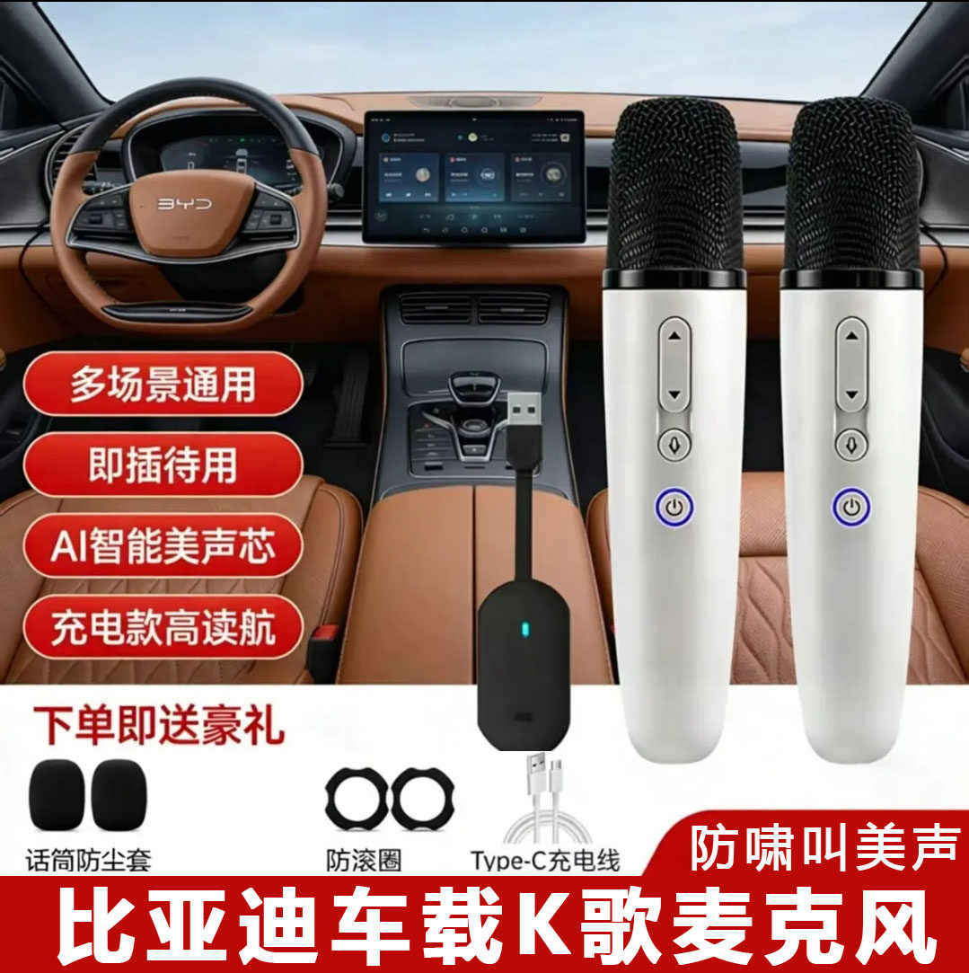 适用比亚迪海豚麦克风秦plus唐dmi宋Pro汉K歌dilink原装车载话筒