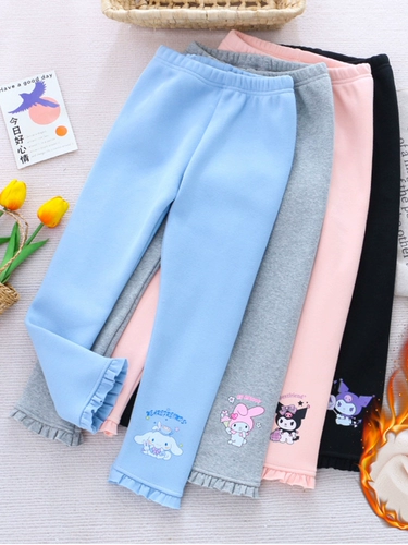 Флисовые бархатные демисезонные леггинсы, пуховик, детские штаны, коллекция 2023