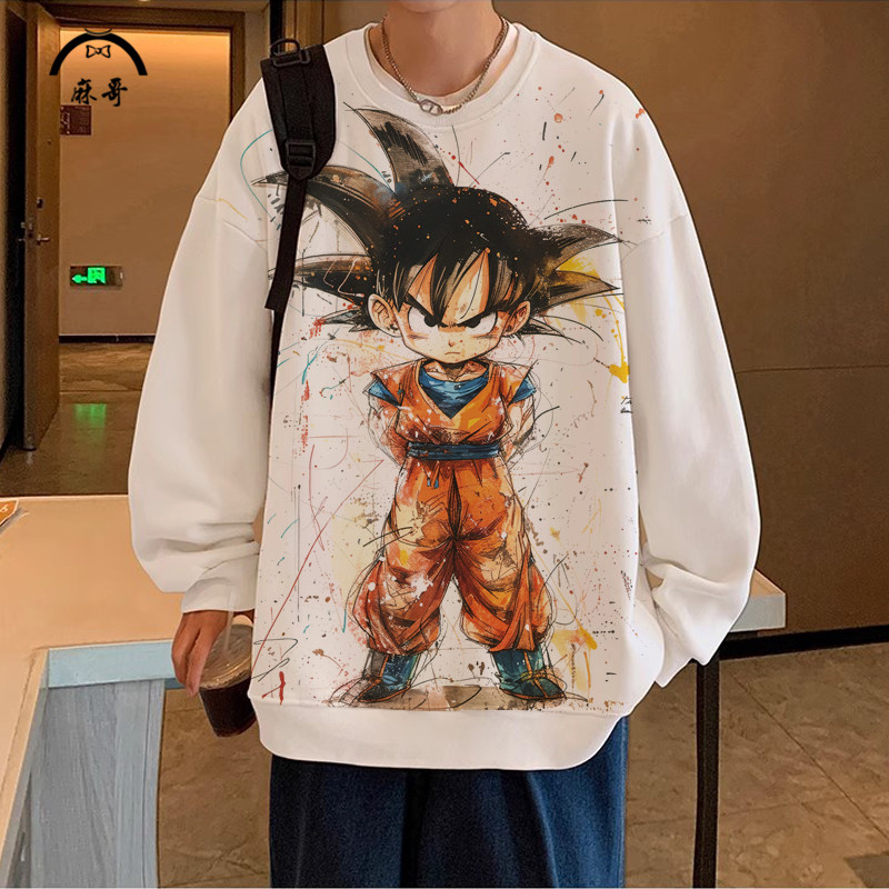 圆领卫衣外套男七龙珠动漫周边长袖T恤二次元卡通印花青少年上衣