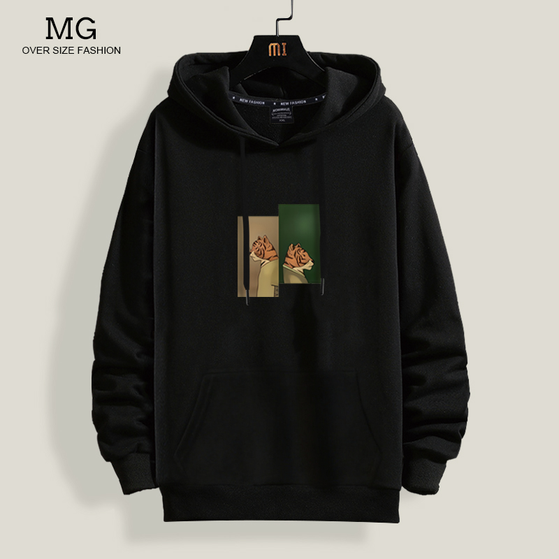 老虎印花卫衣外套男oversize秋季