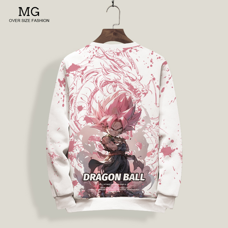动漫七龙珠圆领卫衣男士春秋季小众外套2024新款日系大码宽松上衣