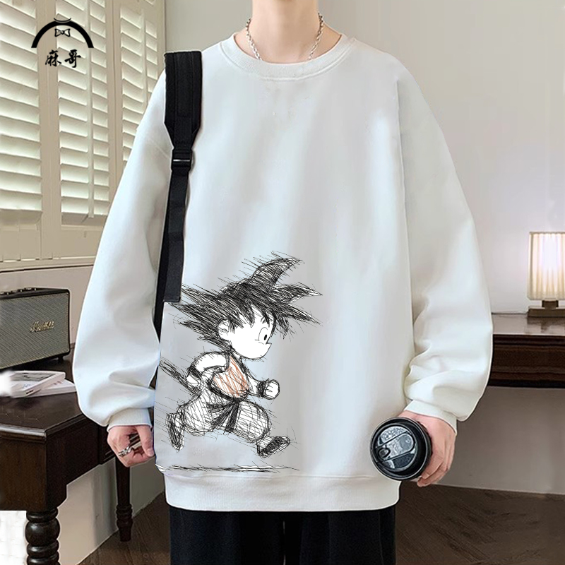 七龙珠动漫周边圆领卫衣男生新款青少年上衣外套卡通印花长袖T恤