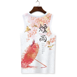 夏季男士背心宽松圆领国潮古风二道坎肩休闲运动冰丝速干无袖T恤