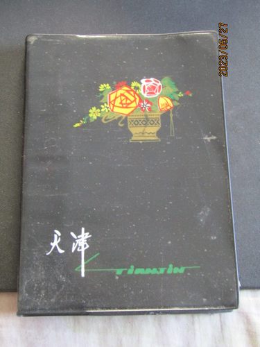 1979年“天津”塑皮36开日记本 盆景插图 有赠语内页新无字