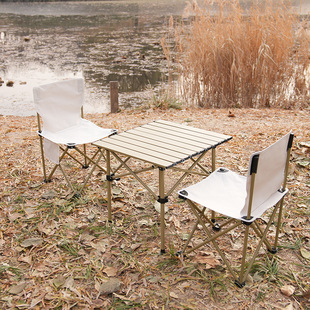 跨境户外折叠桌椅套装供用便携自驾游露营野餐蛋卷户外休闲现货
