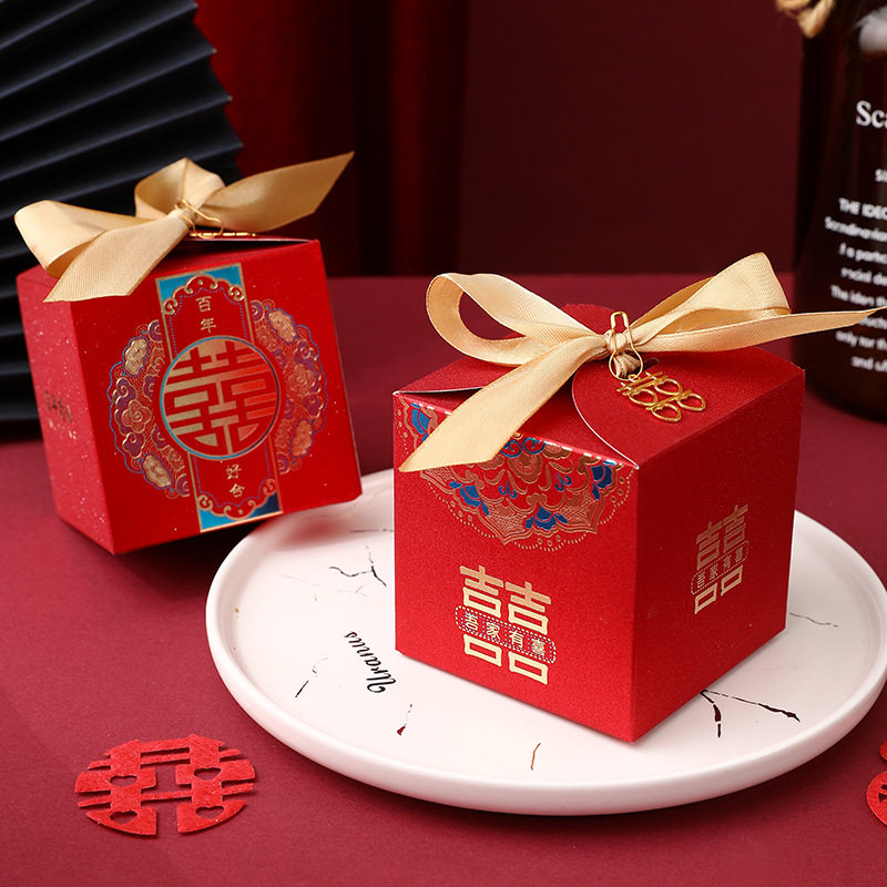 跨境磨砂结婚喜糖盒子2026新款结婚订婚伴手礼盒手提式高级感热销